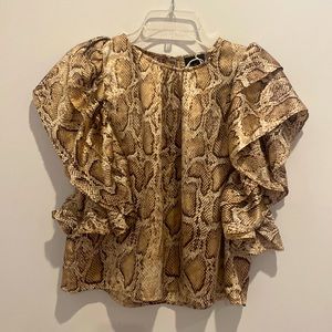 snakeskin satin top